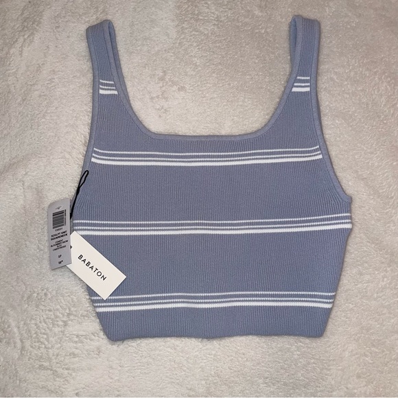 SCULPT KNIT SQUARENECK Babaton NWT tank top blue aritzia cami - Picture 3 of 7